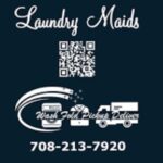 A black and white logo for laundry maids.